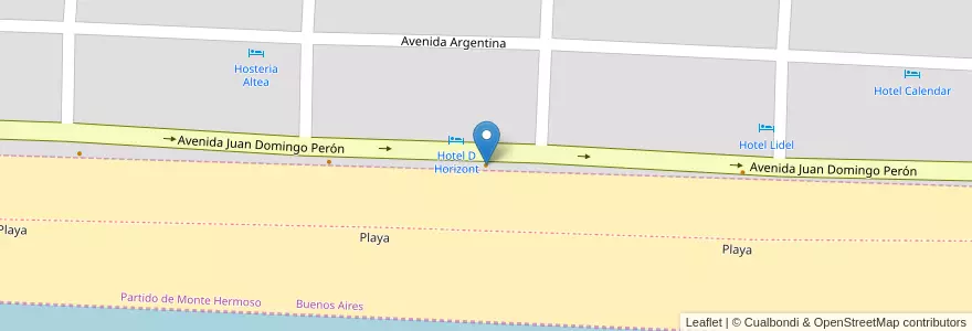 Mapa de ubicacion de La Marea Crap´s en Argentinië, Buenos Aires, Partido De Monte Hermoso, Monte Hermoso.