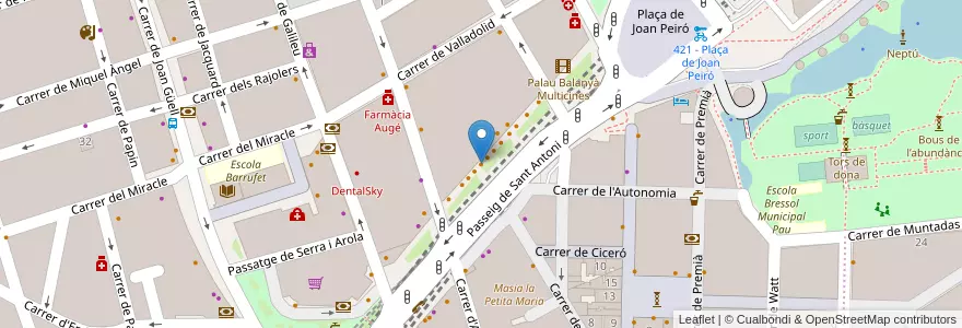 Mapa de ubicacion de La Maria del Rocxi en 西班牙, Catalunya, Barcelona, Barcelonès, Barcelona.