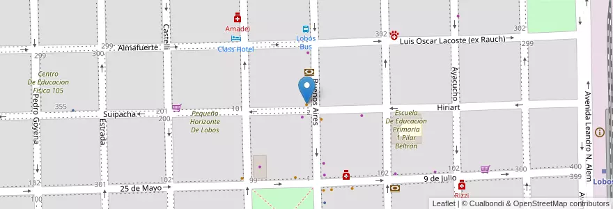 Mapa de ubicacion de La Marina en آرژانتین, استان بوئنوس آیرس, Partido De Lobos, Lobos.