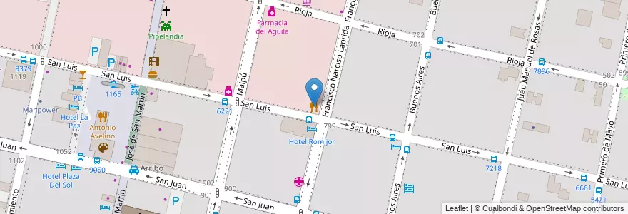Mapa de ubicacion de La Martina en Argentinië, Santa Fe, Departamento Rosario, Municipio De Rosario, Rosario.