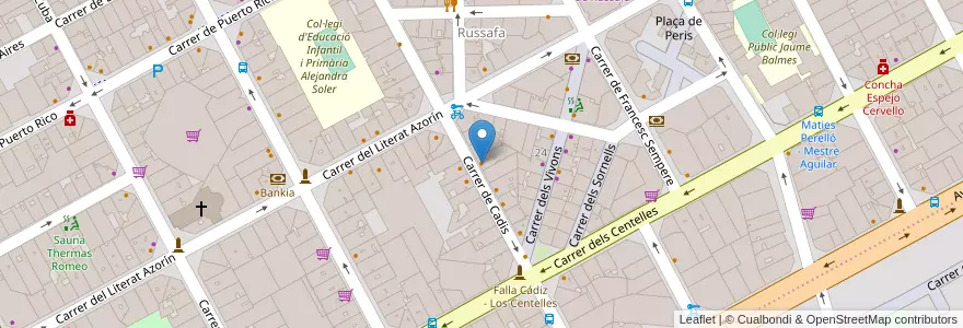 Mapa de ubicacion de La Más Bonita Ruzafa en Espanha, Comunidade Valenciana, València / Valencia, Comarca De València, València.