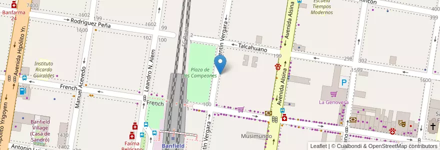 Mapa de ubicacion de La Matera en Arjantin, Buenos Aires, Partido De Lomas De Zamora, Banfield.