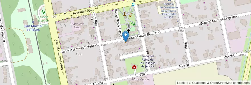 Mapa de ubicacion de La Merce en Argentinië, Santa Fe, Departamento San Jerónimo, Municipio De López.
