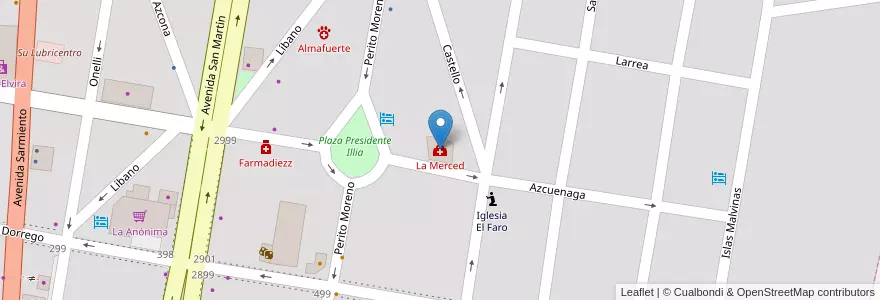 Mapa de ubicacion de La Merced en آرژانتین, شیلی, استان ریو نگرو، آرژانتین, Departamento Bariloche, El Bolsón.