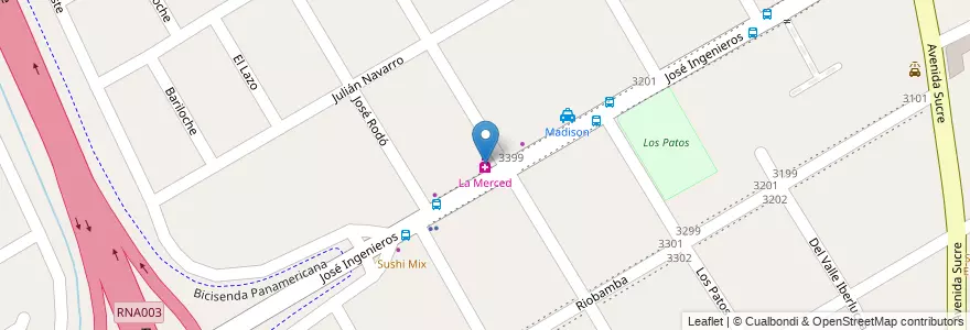 Mapa de ubicacion de La Merced en アルゼンチン, ブエノスアイレス州, Partido De San Isidro, Beccar.