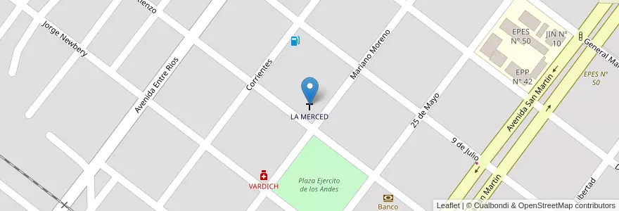 Mapa de ubicacion de LA MERCED en アルゼンチン, フォルモサ州, Departamento Patiño, Municipio De Las Lomitas, Las Lomitas.