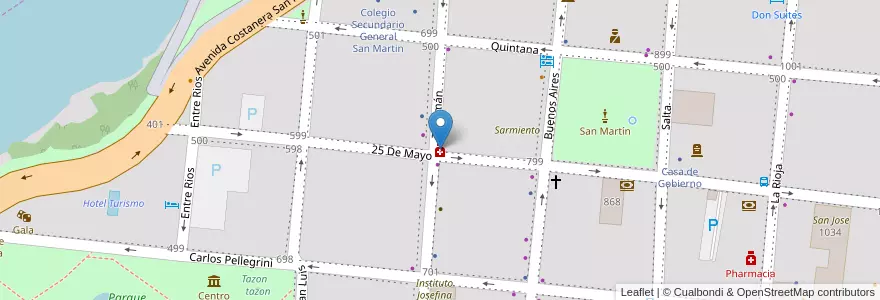 Mapa de ubicacion de La Merced en Аргентина, Корриентес, Departamento Capital, Corrientes.