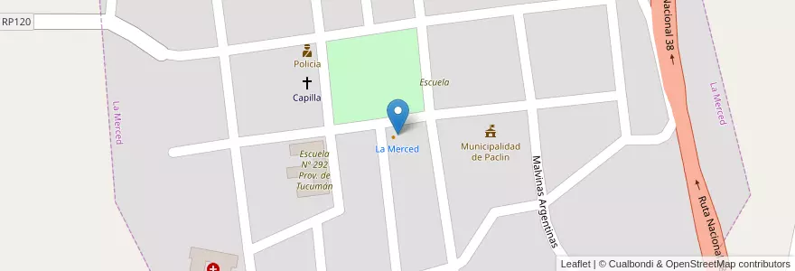 Mapa de ubicacion de La Merced en Argentina, Catamarca, Departamento Paclín, Municipio De Paclín, La Merced.