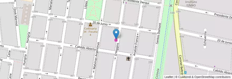 Mapa de ubicacion de La Merced en Arjantin, Şili, Mendoza, Godoy Cruz, Departamento Godoy Cruz, Distrito Ciudad De Godoy Cruz.
