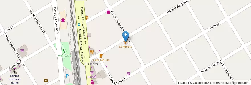 Mapa de ubicacion de La Mereta en Arjantin, Buenos Aires, Partido De Almirante Brown, Longchamps.
