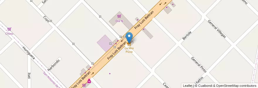 Mapa de ubicacion de La Mia Pizza en Аргентина, Буэнос-Айрес, Partido De Ituzaingó, Ituzaingó.