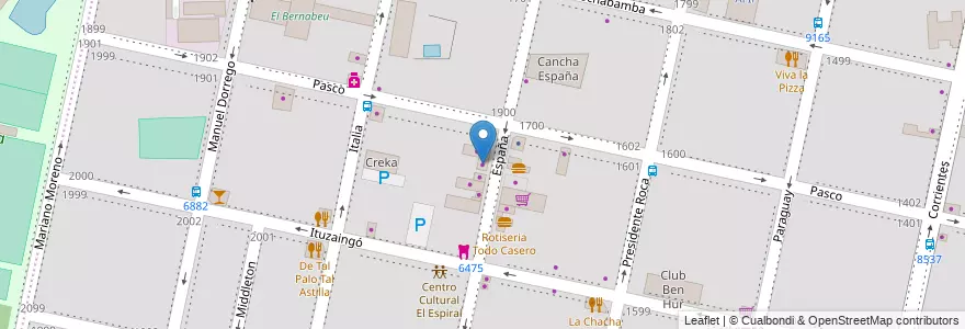Mapa de ubicacion de La Milagrosa en الأرجنتين, سانتا في, Departamento Rosario, Municipio De Rosario, روساريو.