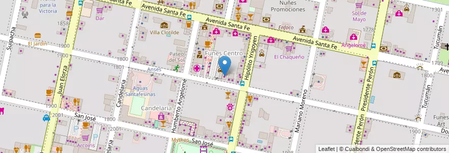 Mapa de ubicacion de La Mimbrería en Arjantin, Santa Fe, Departamento Rosario, Municipio De Funes, Funes.
