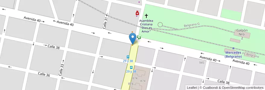 Mapa de ubicacion de La Minga en Argentinië, Buenos Aires, Partido De Mercedes, Mercedes.