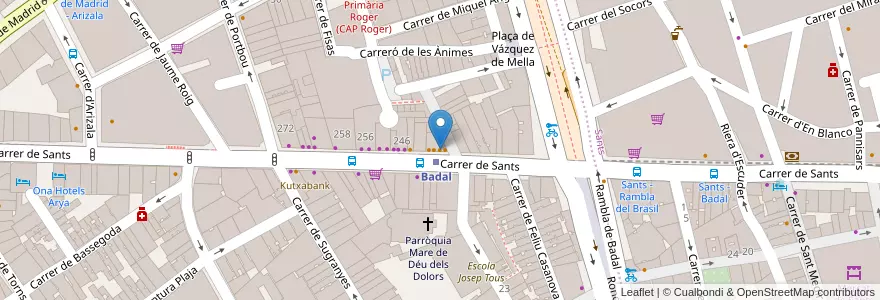Mapa de ubicacion de La Mirinda en Spagna, Catalunya, Barcelona, Barcelonès, Barcelona.