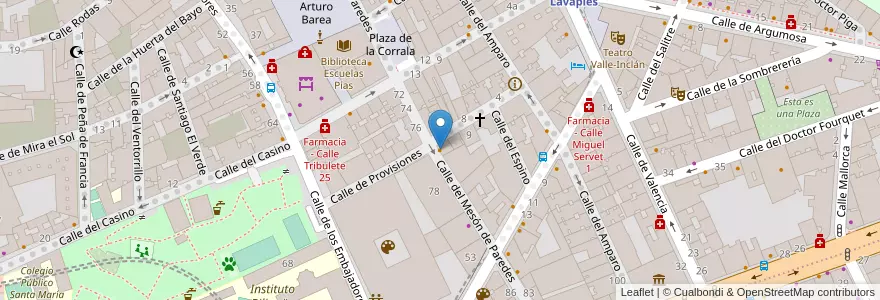 Mapa de ubicacion de La misa de 8:00 en اسپانیا, بخش خودمختار مادرید, بخش خودمختار مادرید, Área Metropolitana De Madrid Y Corredor Del Henares, مادرید.