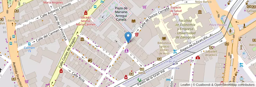 Mapa de ubicacion de La Moncloa en 스페인, Aragón, 사라고사, Zaragoza, 사라고사.