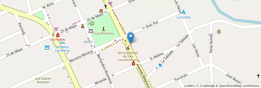 Mapa de ubicacion de La Mora Vieja en Arjantin, Córdoba, Departamento San Alberto, Villa Cura Brochero, Pedanía Tránsito, Municipio De Villa Cura Brocheroa.