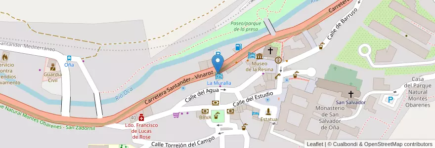 Mapa de ubicacion de La Muralla en Spanje, Castilië En León, Burgos, La Bureba, Oña.