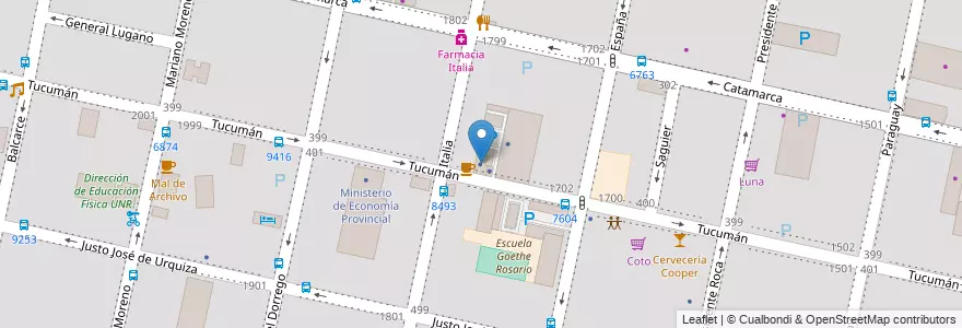 Mapa de ubicacion de La Mutual de AMR - Turismo en 阿根廷, Santa Fe, Departamento Rosario, Municipio De Rosario, 罗萨里奥.