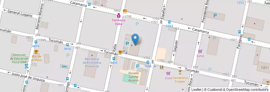 Mapa de ubicacion de La Mutual de AMR en アルゼンチン, サンタフェ州, Departamento Rosario, Municipio De Rosario, ロサリオ.