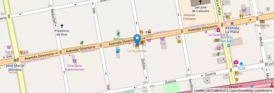 Mapa de ubicacion de La muzzicata, Parque Chacabuco en Argentinië, Ciudad Autónoma De Buenos Aires, Buenos Aires.