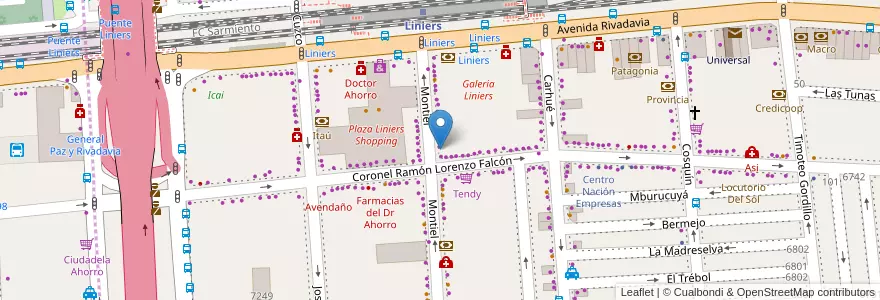 Mapa de ubicacion de La Neli, Liniers en アルゼンチン, Ciudad Autónoma De Buenos Aires, Comuna 9, ブエノスアイレス.