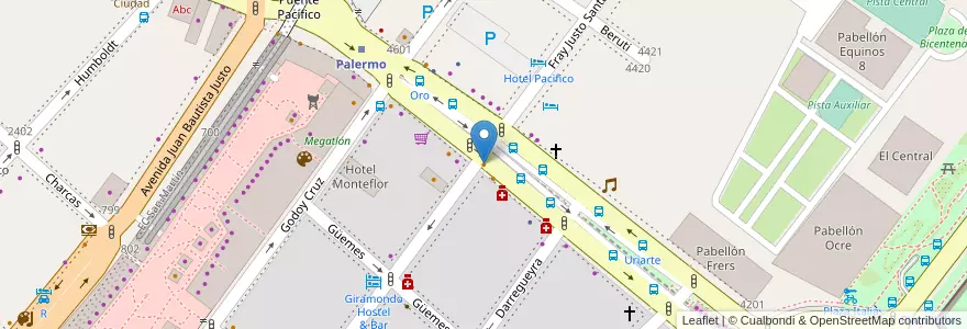 Mapa de ubicacion de La niña de Oro, Palermo en アルゼンチン, Ciudad Autónoma De Buenos Aires, ブエノスアイレス, Comuna 14.