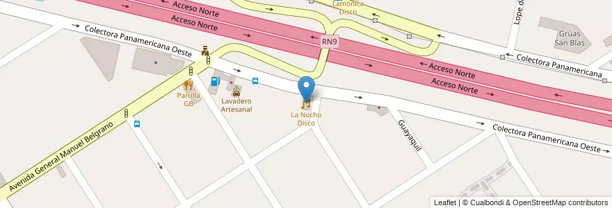 Mapa de ubicacion de La Nocho Disco en Argentinië, Buenos Aires, Partido De Tigre, Don Torcuato.
