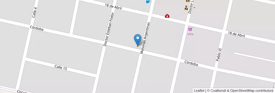 Mapa de ubicacion de La Nona en آرژانتین, Córdoba, Departamento Presidente Roque Sáenz Peña, Pedanía San Martín, Comuna De Villa Rossi, Villa Rossi.