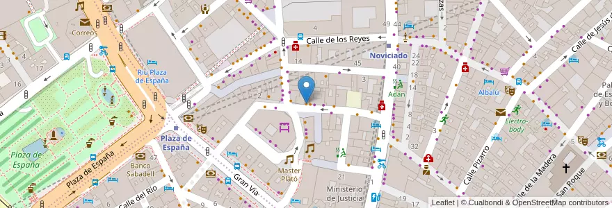 Mapa de ubicacion de La Noodle en Spanien, Autonome Gemeinschaft Madrid, Autonome Gemeinschaft Madrid, Área Metropolitana De Madrid Y Corredor Del Henares, Madrid.
