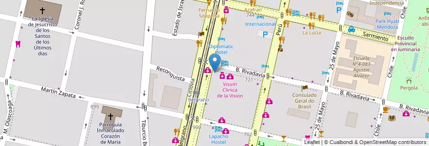 Mapa de ubicacion de La Noria en Argentine, Chili, Mendoza, Departamento Capital, Sección 2ª Barrio Cívico, Ciudad De Mendoza.