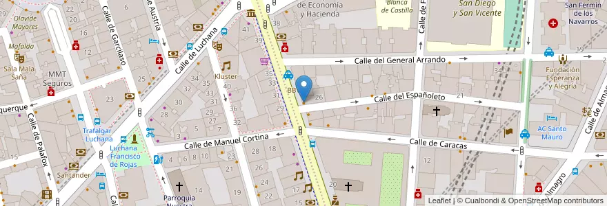 Mapa de ubicacion de La Norma cafetería en اسپانیا, بخش خودمختار مادرید, بخش خودمختار مادرید, Área Metropolitana De Madrid Y Corredor Del Henares, مادرید.