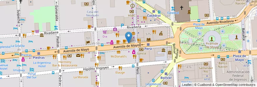 Mapa de ubicacion de La nueva embajada, Montserrat en Argentinië, Ciudad Autónoma De Buenos Aires, Comuna 1, Buenos Aires.