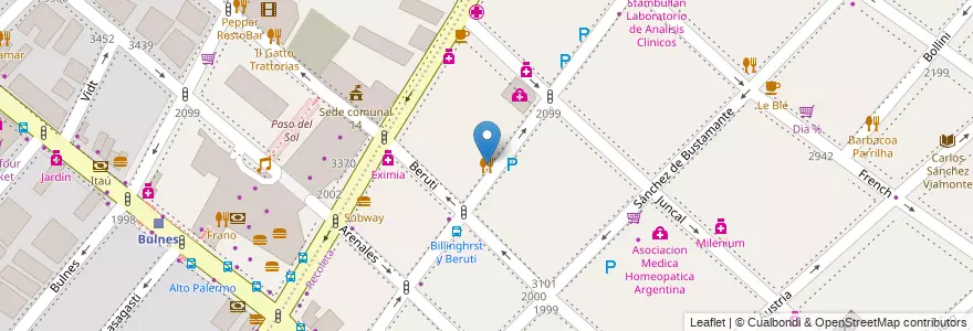 Mapa de ubicacion de La Nueva Gata Alegria, Recoleta en الأرجنتين, Ciudad Autónoma De Buenos Aires, Comuna 2, Buenos Aires.
