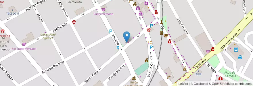 Mapa de ubicacion de La Nueva Imprenta en Argentina, Córdoba, Departamento Cruz Del Eje, Municipio De Cruz Del Eje, Pedanía Cruz Del Eje, Cruz Del Eje.