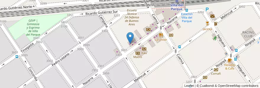 Mapa de ubicacion de La Nueva Muguet, Villa del Parque en 阿根廷, Ciudad Autónoma De Buenos Aires, 布宜诺斯艾利斯, Comuna 11.