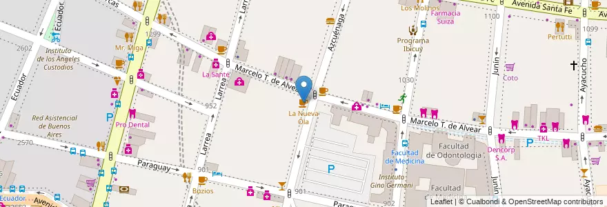 Mapa de ubicacion de La Nueva Ola, Recoleta en Argentinien, Ciudad Autónoma De Buenos Aires, Comuna 2, Buenos Aires.