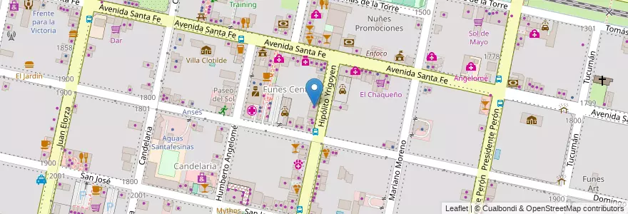 Mapa de ubicacion de La Nueva Ola en آرژانتین, سانتافه, Departamento Rosario, Municipio De Funes, Funes.