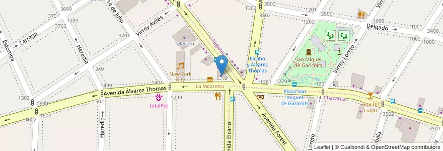 Mapa de ubicacion de La Nueva Seguros, Villa Ortuzar en Argentina, Ciudad Autónoma De Buenos Aires, Buenos Aires, Comuna 15.