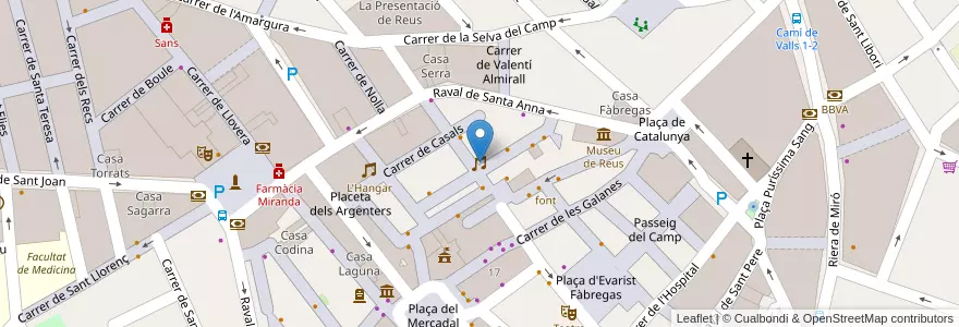 Mapa de ubicacion de La Nuit de Reus en Spanien, Katalonien, Tarragona, Baix Camp, Reus.
