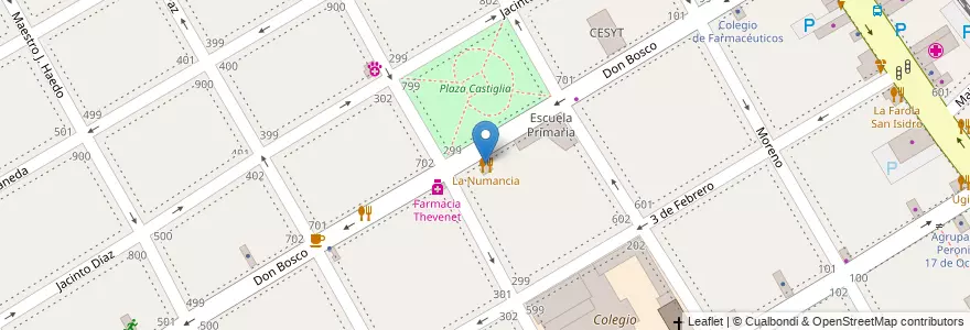 Mapa de ubicacion de La Numancia en Argentina, Buenos Aires, Partido De San Isidro, San Isidro.
