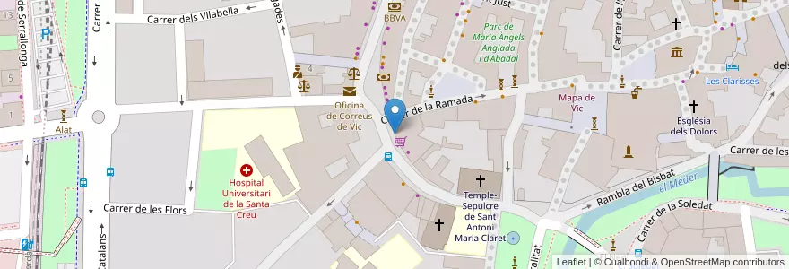 Mapa de ubicacion de la Nyàmera en İspanya, Catalunya, Barcelona, Osona, Vic.
