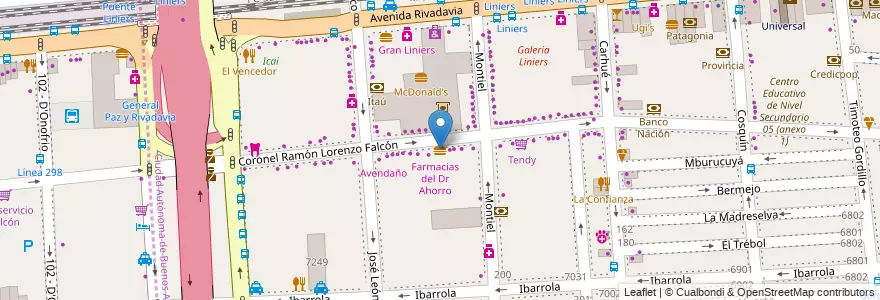 Mapa de ubicacion de La Onda, Liniers en Argentinien, Ciudad Autónoma De Buenos Aires, Comuna 9, Buenos Aires.