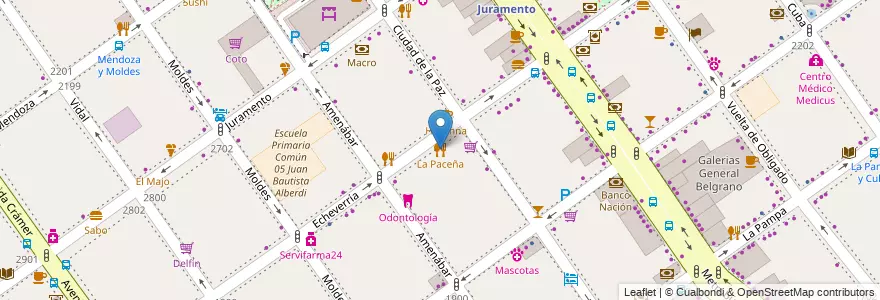 Mapa de ubicacion de La Paceña, Belgrano en Argentinien, Ciudad Autónoma De Buenos Aires, Buenos Aires, Comuna 13.