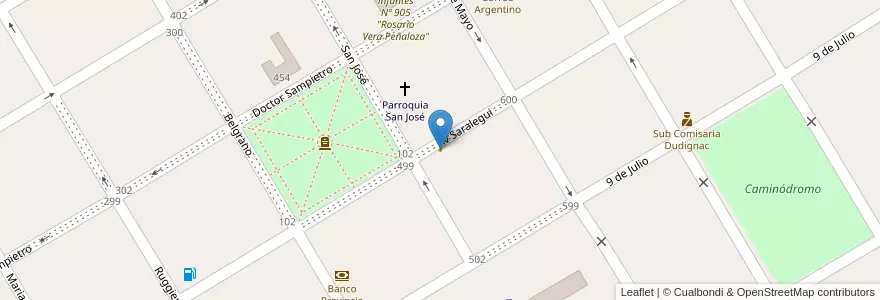 Mapa de ubicacion de La Pajarera en Arjantin, Buenos Aires, Partido De Nueve De Julio, Cuartel Dudignac.