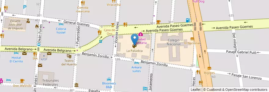 Mapa de ubicacion de La Palúdica en Argentina, Salta, Capital, Municipio De Salta, Salta.