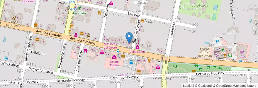 Mapa de ubicacion de La Panadería de Funes en Arjantin, Santa Fe, Departamento Rosario, Municipio De Funes, Funes.