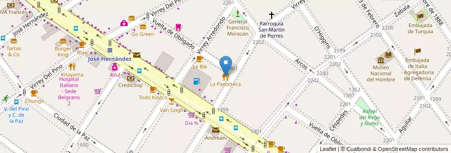 Mapa de ubicacion de La Panotteca, Belgrano en Аргентина, Буэнос-Айрес, Буэнос-Айрес, Comuna 13.
