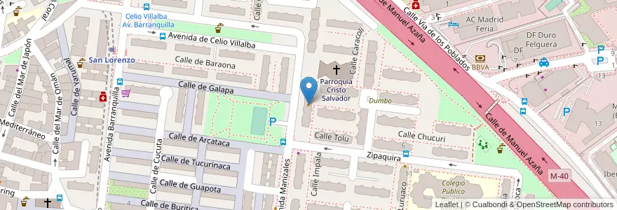 Mapa de ubicacion de la parada en Espanha, Comunidade De Madrid, Comunidade De Madrid, Área Metropolitana De Madrid Y Corredor Del Henares, Madrid.
